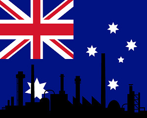 Image showing Industry and flag of Australia