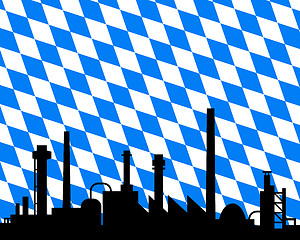 Image showing Industry and flag of Bavaria