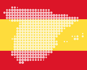 Image showing Map and flag of Spain