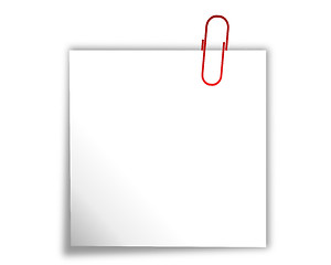 Image showing Note paper with paper clip