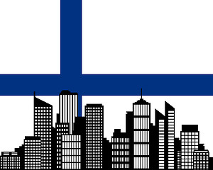 Image showing City and flag of Finland