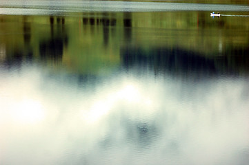 Image showing canoe on abstract reflection