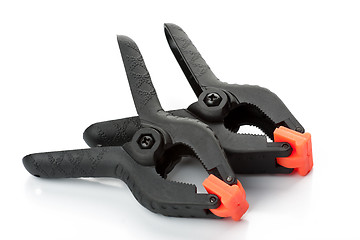 Image showing Black plastic clamps 