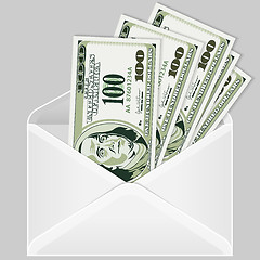 Image showing Open the Envelope with Dollar Bills