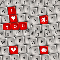 Image showing Computer Keyboard with Love Icon