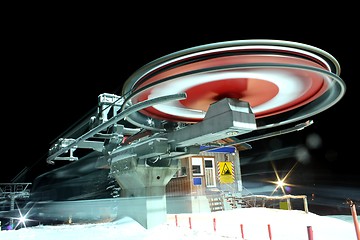 Image showing chairlift at night