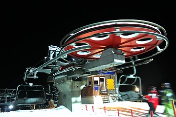 Image showing chairlift at night