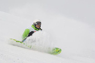 Image showing Snowboard jump