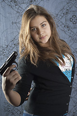 Image showing Girl with a weapon