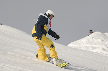 Image showing Snowboard jump