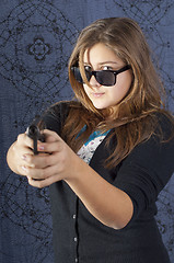 Image showing Girl with a weapon