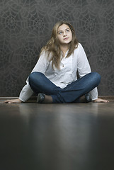 Image showing Girl on a floor