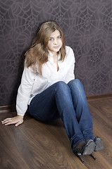 Image showing Young girl studio portrait