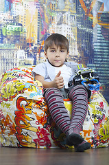 Image showing Kid with toy