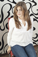 Image showing Studio portrait of young girl