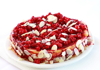 Image showing Redcurrant pie with almond