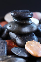 Image showing Stack of balanced zen stones 