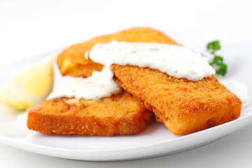 Image showing Breaded fish flilet