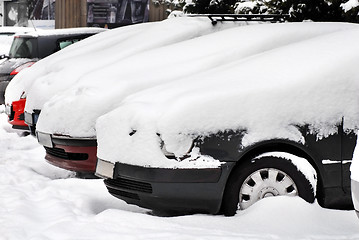 Image showing Cars at snow