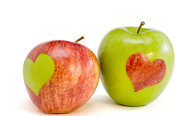 Image showing two lovers apples