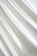 Image showing Smooth elegant white silk can use as wedding background Smooth e