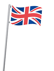 Image showing United Kingdom flag on a flagstaff 