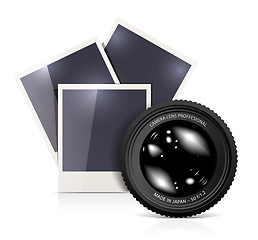 Image showing Lens with photo frame on white