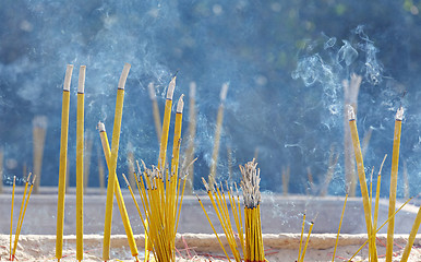 Image showing Incense sticks in chinese temple