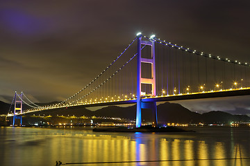 Image showing Tsing Ma Bridge in Hong Kong