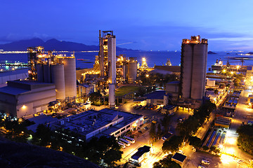 Image showing cement factory at night