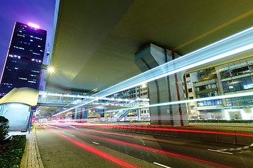 Image showing city night traffic light trails