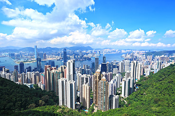 Image showing Skyline of Hong Kong City from the Peak