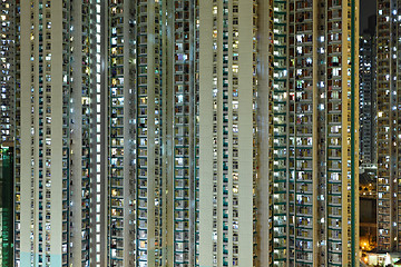 Image showing apartment building at night