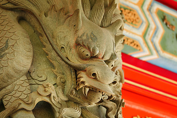 Image showing dragon statue in temple