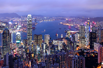 Image showing hong kong city at night