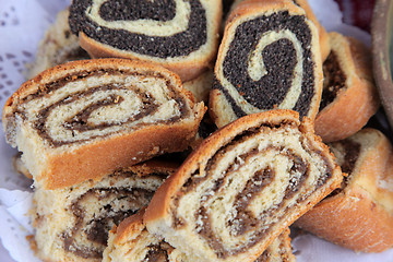 Image showing Poppy seed and walnut rolls