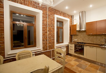 Image showing dining room and kitchen  