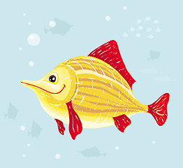 Image showing Smiling cartoon fish  