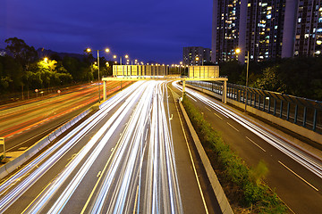 Image showing highway light trails