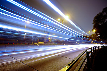 Image showing traffic in city at night