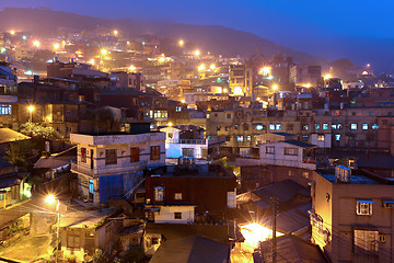 Image showing jiu fen village at night