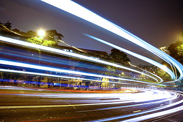 Image showing highway light trails