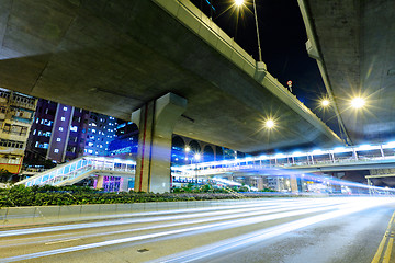 Image showing light trails on highway