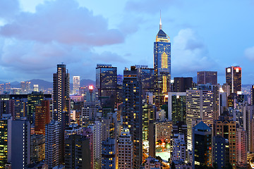 Image showing building at night in Hong Kong