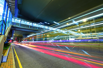 Image showing modern city traffic at night