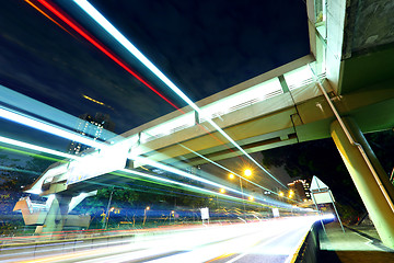 Image showing highway light trails