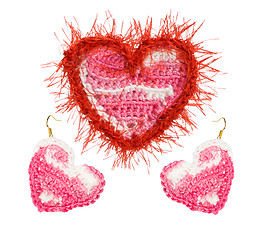 Image showing A set of knitted accessories. Gift for Valentine's Day