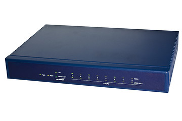 Image showing blue internet broadband router