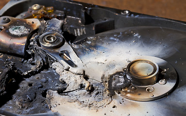 Image showing destroyed hard drive in close up view