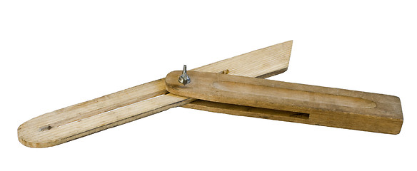 Image showing wooden tool for measuring angles